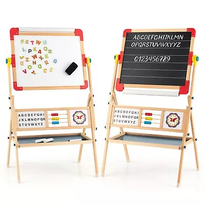 £35.95 • Buy 3-in-1 Kids Wooden Art Easel Toddler Double Freestanding Sided Painting Easel 