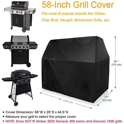 58  3 To 4 Burners Gas Grill Cover For Weber Nexgrill Brinkmann Kenmore Dyna Glo • $22.96