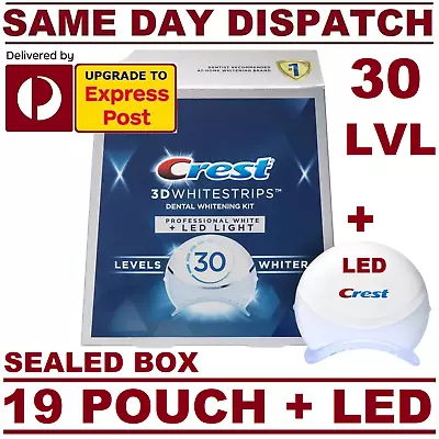 $79.95 • Buy Crest 3D Teeth Whitening 19 POUCH TOP LEVEL 30 ➜ PROFESSIONAL WHITE + LED LIGHT