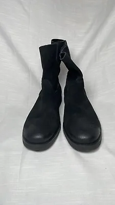 UGG JOSEFENE Short Boots Women US 5.5 Black Pull On Chelsea Suede Flat Heel • $72