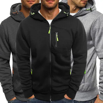 Men's Sweatshirt Zip Up Hoodie Jacket Coat Sports Slim Fit Winter Warm Outwear • $23.95