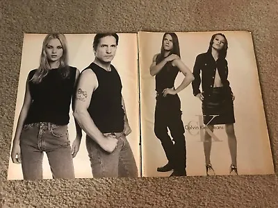 Vintage 1995 KATE MOSS CALVIN KLEIN JEANS Poster Print Ad 1990s Model Designers • £8.75