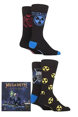 Megadeth Gift Boxed Socks Cotton  Rust In Peace  Mens 4 Pair Pack - SOCKSHOP • £15.99