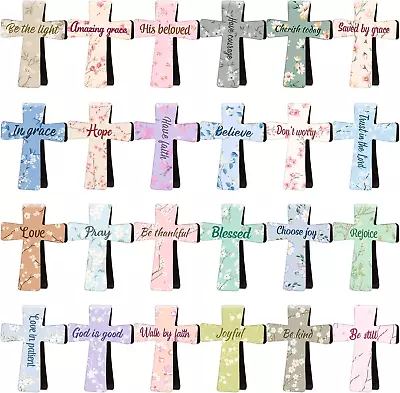 48 Pcs Magnetic Bookmarks Religious Floral Marble Christian Cross Bookmark For W • $20.86