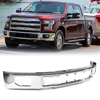 New Chrome Steel Bumper Face Bar For 2015 2016 2017 Ford F150 Truck FO1002422 • $340.14