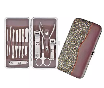 12 Piece Manicure Pedicure Nail Care Kit Cutter Clippers Kit Case Mens Ladies UK • £4.29