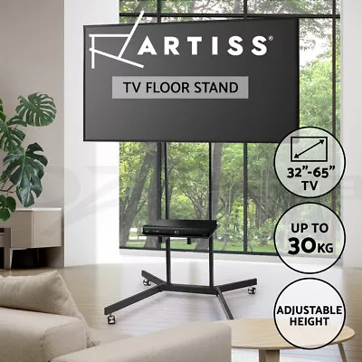 $89.95 • Buy Artiss Mobile TV Stand Mount Bracket 32 To 65 Inch Trolley Wheels Universal
