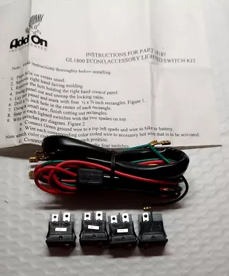 GL1800 #18187 Econo Accessory Lighted Switch Kit -  4 Switches + Wiring • $28.95