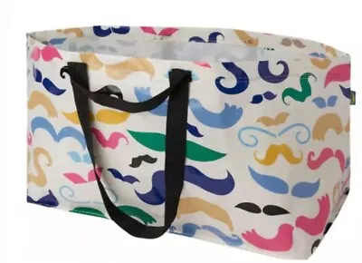 RARE Large Shopping Tote Bag Mustache 19gal Ikea Banglig Frakta Storage Laundry • $15