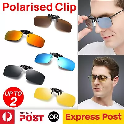 $15.95 • Buy Photochromic Polarised Clip On Flip Sunglasses Pilot Polarized Fishing Eyewear