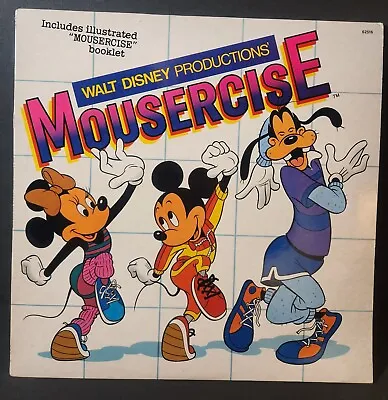 1982  Vintage Walt Disney's Mousercise Vinyl Lp 62516 Complete With Booklet • $12