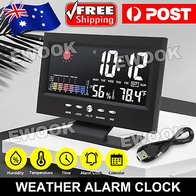 $15.45 • Buy LED Digital Clock Display Desk Table Time Temperature Snooze Alarm Home Decor