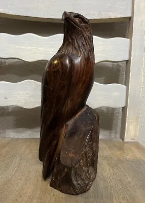 $19 • Buy Vintage Hand Carved Wood Wooden Eagle Bird Folk Art Figure Figurine Statue 6 