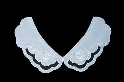 Vintage Baby Peter Pan Lace Collar 27B - White Broderie Anglaise 100% Cotton • £2.45