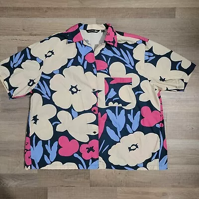 Marimekko Uniqlo Button Up Shirt Women's XXL Floral Cotton • $22