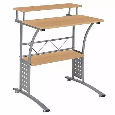 Compact Desk Office Computer Home Small Workspace Furniture Kids Room Maple Wood • $92.97