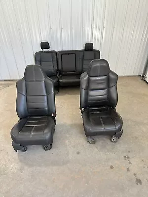 99-10 FORD F350SD FRONT & REAR SEAT SET Black LEATHER HEAT PWR Lariat • $1800