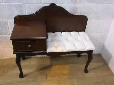 Modern Mahogany Veneered Phone / Hall Bench Table • £75