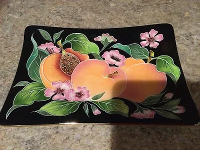 J. McCall Signed ‘Icing On The Cake’ Blue Sky Apples And Blossoms Tray-2004 • $29