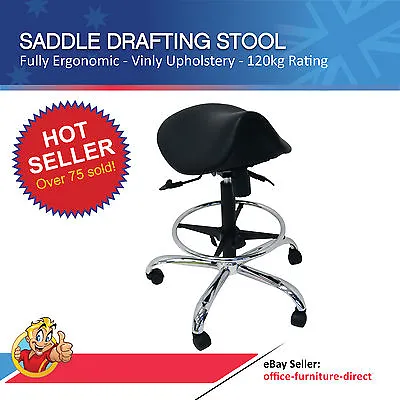 Saddle Chair Drafting Office Teller Laboratory Stool Sit Stand Gas Lift Chairs  • $367