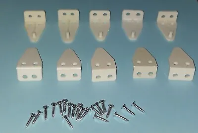 10 Pk Alabaster Mini Blind Hold Down Home Rv Parts Plastic Clips With Screws • $10.50