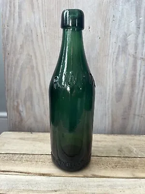 R. WHITE & SONS LTD CAMBERWELL Antique Dark Green Heavy Victorian Glass Bottle • £13