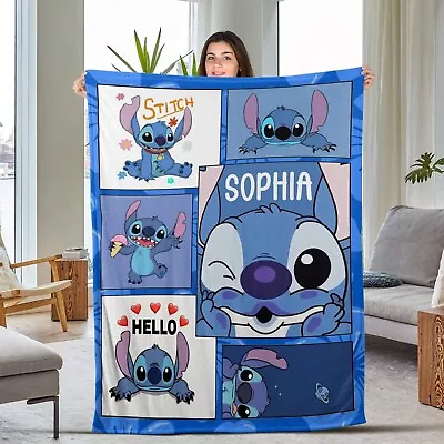 Personalized Stitch Blanket Stitch Baby Plush Fleece Blanket Lilo And Friends • $89.98