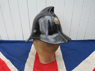 £160 • Buy Stylish Antique Vintage British Firemans Black Helmet Fire Brigade Memorabillia