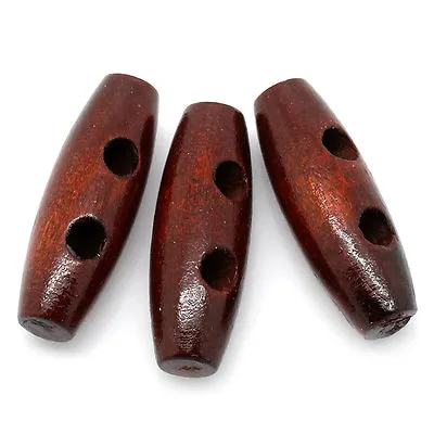 £0.99 • Buy 6 Mahogany Red Toggle Duffle Coat Buttons 34mm Sewing Crafts   