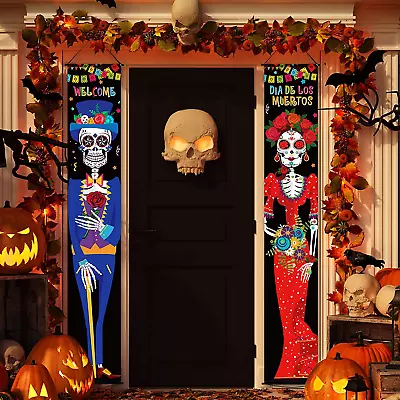 2 Pieces Day Of The Dead Porch Sign Dia De Los Muertos Porch Decorations 11.8 X  • $9.53