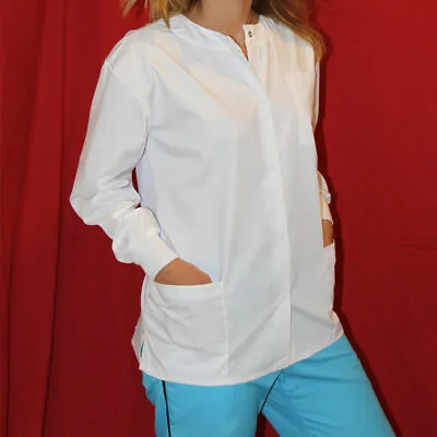 Medical MD Nursing Long Sleeve Scrubs Warmup Jacket XS-S-M-L-XL-2XL-3XL Sizes  • $16.50