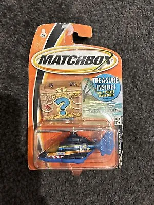 Matchbox Police Helicopter (2004) Blue Toy #70 - (Bonus Treasure Chest Card) • $19.23