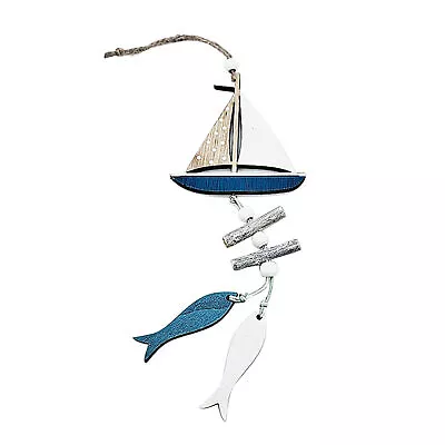 Nautical Style Home Decor Fish Hanging Ornament Pendant Wooden Accessories Gift • £5.95