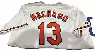 Manny Machado #13 Baltimore Orioles MLB Genuine Majestic Jersey XL White NWT • $79.99