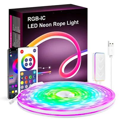 Waterproof Neon Rope Lights RGBIC LED Neon With Music Sync Works With Alexa US • $35.09