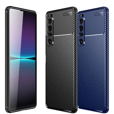 $13.46 • Buy For Sony Xperia 1 IV 1 5 10 III Case Shockproof Slim Carbon Fibre Silicone Cover