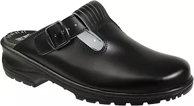 Ejendals 1789 Mens EU 45 Black Leather Oil Resistant Work Clogs Sandals Shoes • £39.99