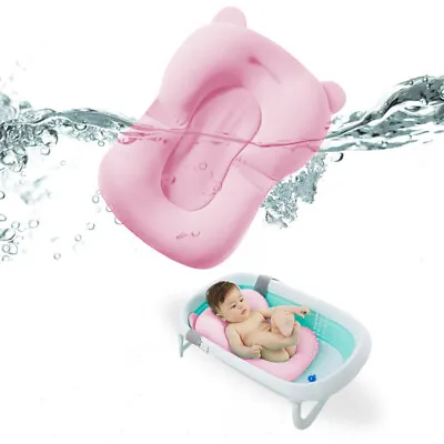 Baby Bath Pad Anti Slip Bathtub Adjustable Soft Pillow Shower Pad Bath Support • £13.49