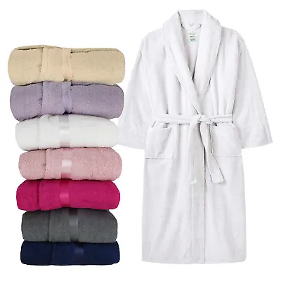 Luxury Mens Ladies Terry Toweling Bathrobe Unisex 100% Soft Cotton Dressing Gown • £14.99