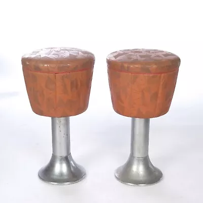 Pair Bar Stools Mid Century Modern Duro Chrome Vtg Vinyl Seat • $249