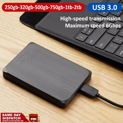 USB 3.0 External Hard Drive Portable HDD Backup Memory Drive For PC MAC Xbox TVs • £17.57