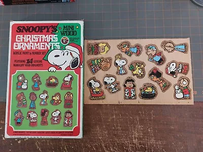 Vintage Snoopy Mini Wood Christmas Ornaments Peanuts • $45