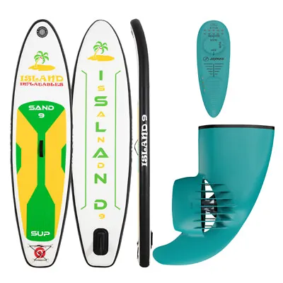 ISLAND SAND 9ft KID's SUP + JayKay Efin Motor INFLATABLE STAND UP PADDLE BOARD • $1499
