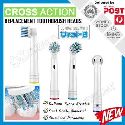 $6.20 • Buy CROSS ACTION Oral-B Electric Toothbrush Compatible Replacement Brush Heads X4pcs