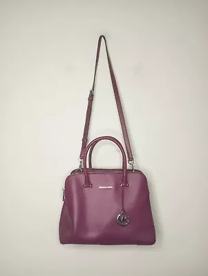 Michael Kors Houston Medium Double Zip Satchel Crossbody Purple  • $50