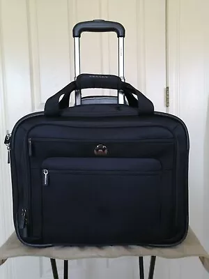 Delsey Wheeled Portfolio Laptop 17  Briefcase Weekend Rolling Carry-On Bag • $33.30