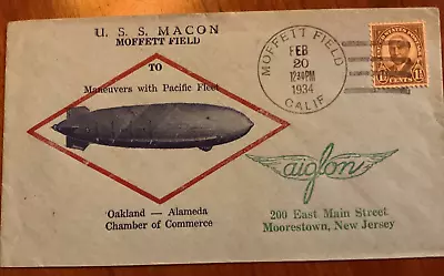 USS Macon-Maneuvers With Pacific Fleet EARLY DATE FEB 1934 Moffett Field • $11.99