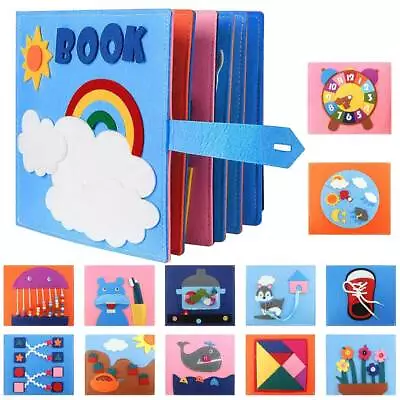 12X Themes Busy Board Felt Cloth Book DIY Kids Baby Montessori Sensory Activity • $32