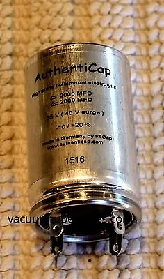 ONE 2000-2000 MFD 35V Twist Lock Capacitor Authenticap KTL-10 MX110 MCINTOSH AMP • $44.95