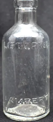 Vintage Listerine Lambert Pharmacal Company Embossed Glass Bottle Cork Top 1940s • $9.50